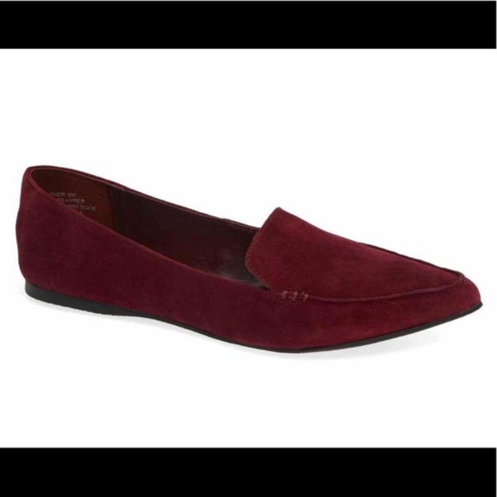Feather Suede Loafer 5.5 Burgundy
